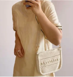 Elena Handbags Handmade Crochet Messenger Bag