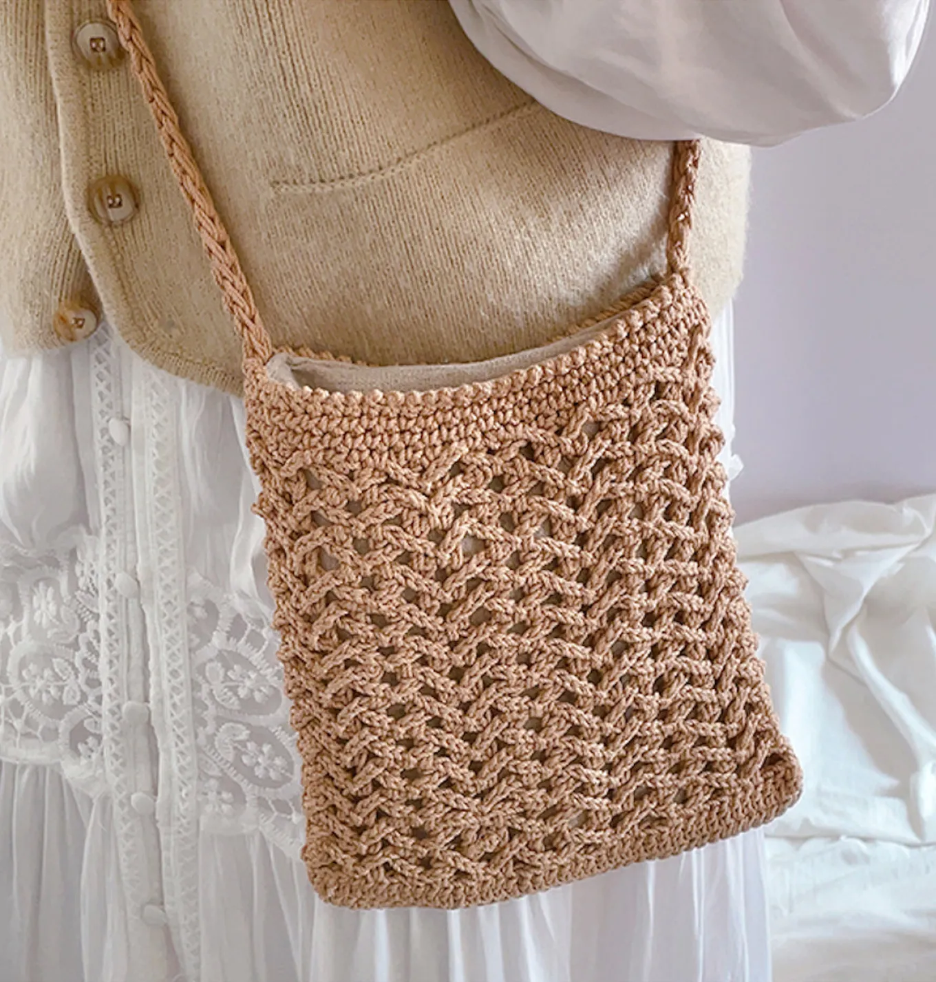 Elena Handbags Handmade Crochet Crossbody Purse