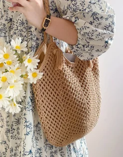 Elena Handbags Handmade Crochet Retro Style Tote Bag