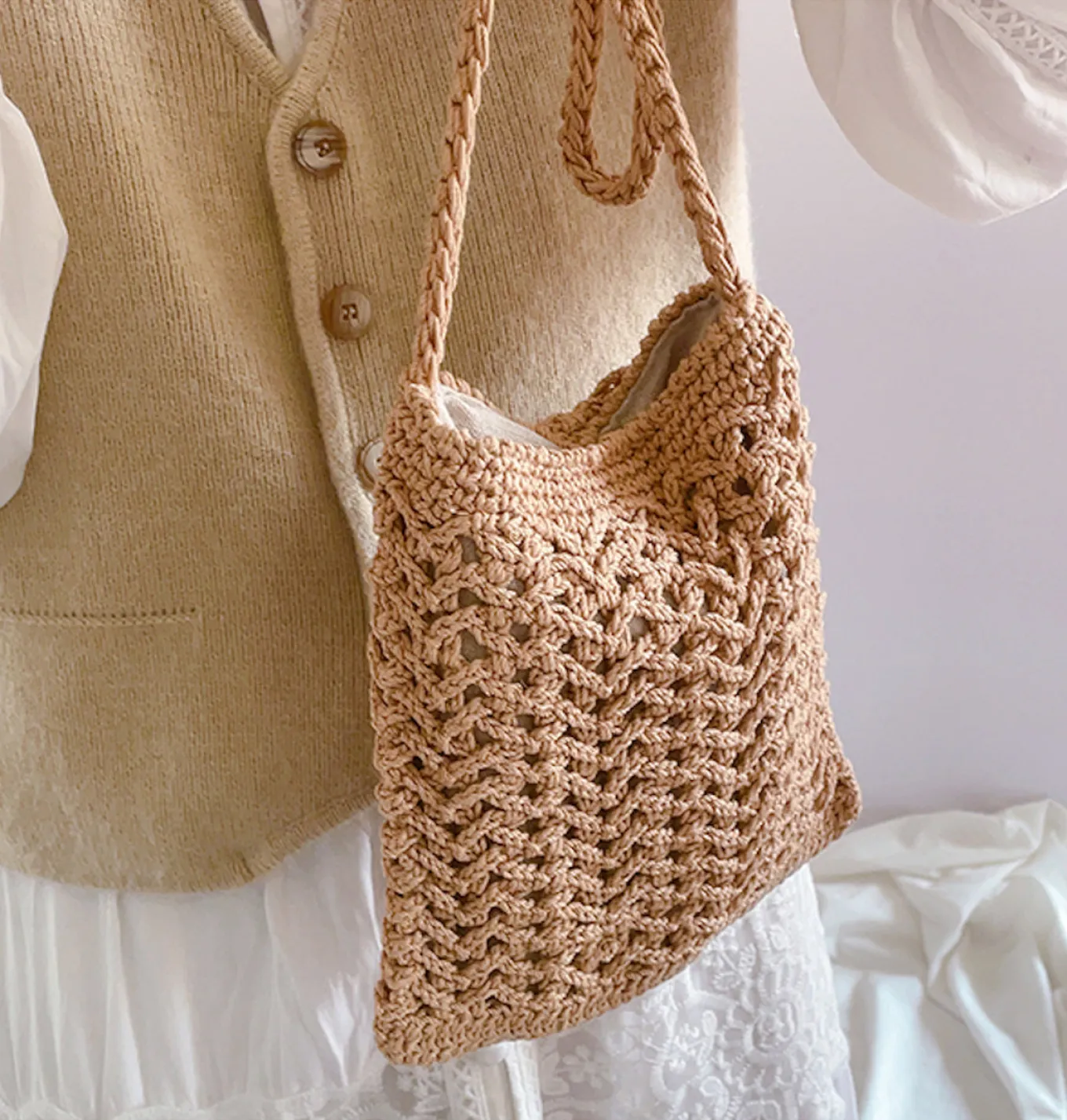 Elena Handbags Handmade Crochet Crossbody Purse