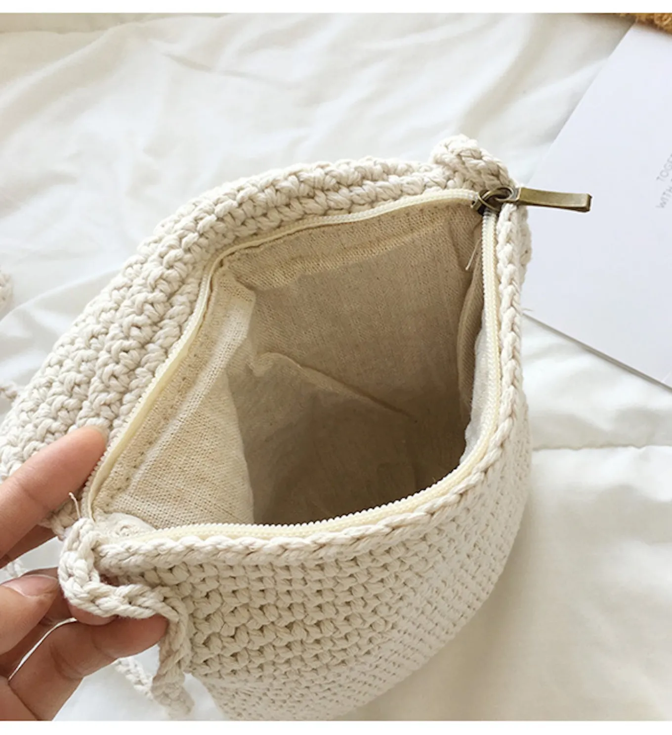 Elena Handbags Handmade Crochet Mini Purse with Tassel