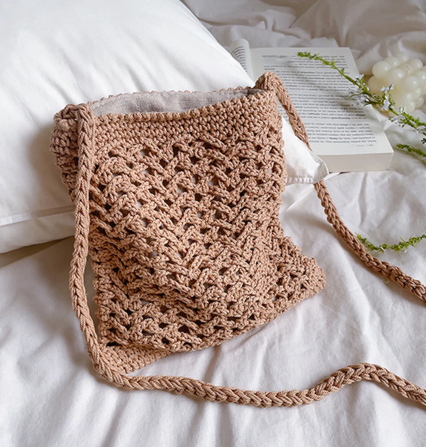 Elena Handbags Handmade Crochet Crossbody Purse