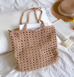 Elena Handbags Handmade Crochet Retro Tote Shoulder Bag