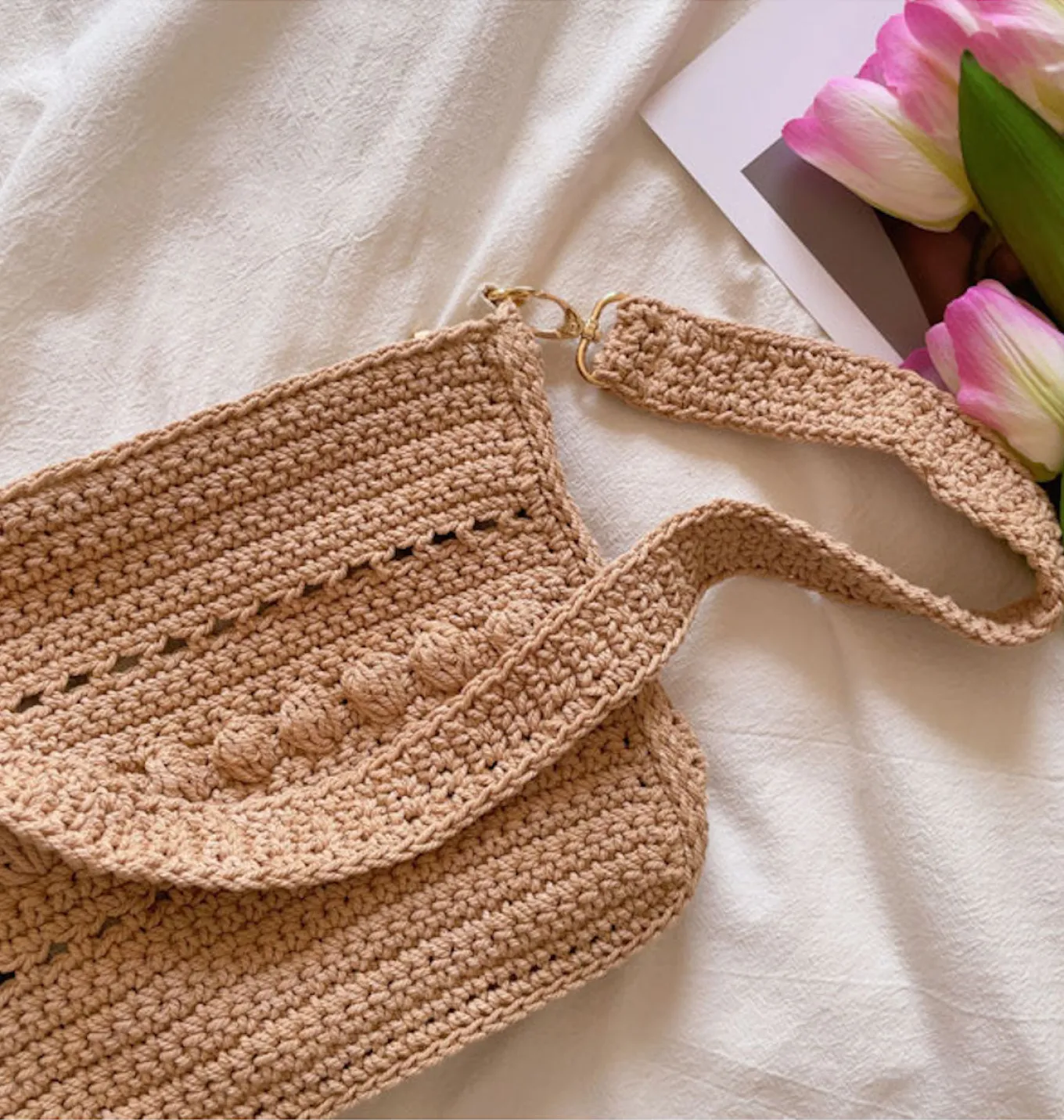 Elena Handbags Handmade Crochet Messenger Bag