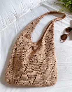 Elena Handbags Handmade Crochet Retro Style Tote Bag