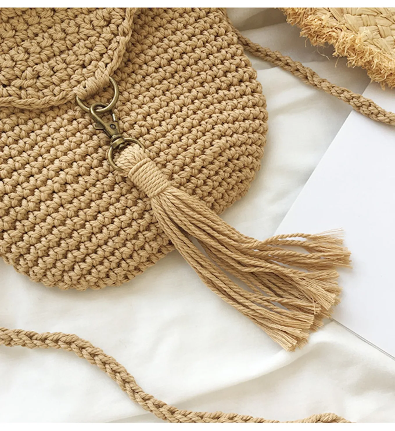 Elena Handbags Handmade Crochet Mini Purse with Tassel