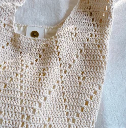 Elena Handbags Handmade Crochet Retro Style Tote Bag