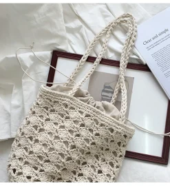 Elena Handbags Handmade Crochet Bucket Shoulder Bag