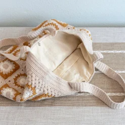 Elena Handbags Handmade Crochet Granny Square Shoulder Bag