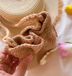 Elena Handbags Handmade Crochet Flower Purse