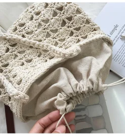 Elena Handbags Handmade Crochet Bucket Shoulder Bag