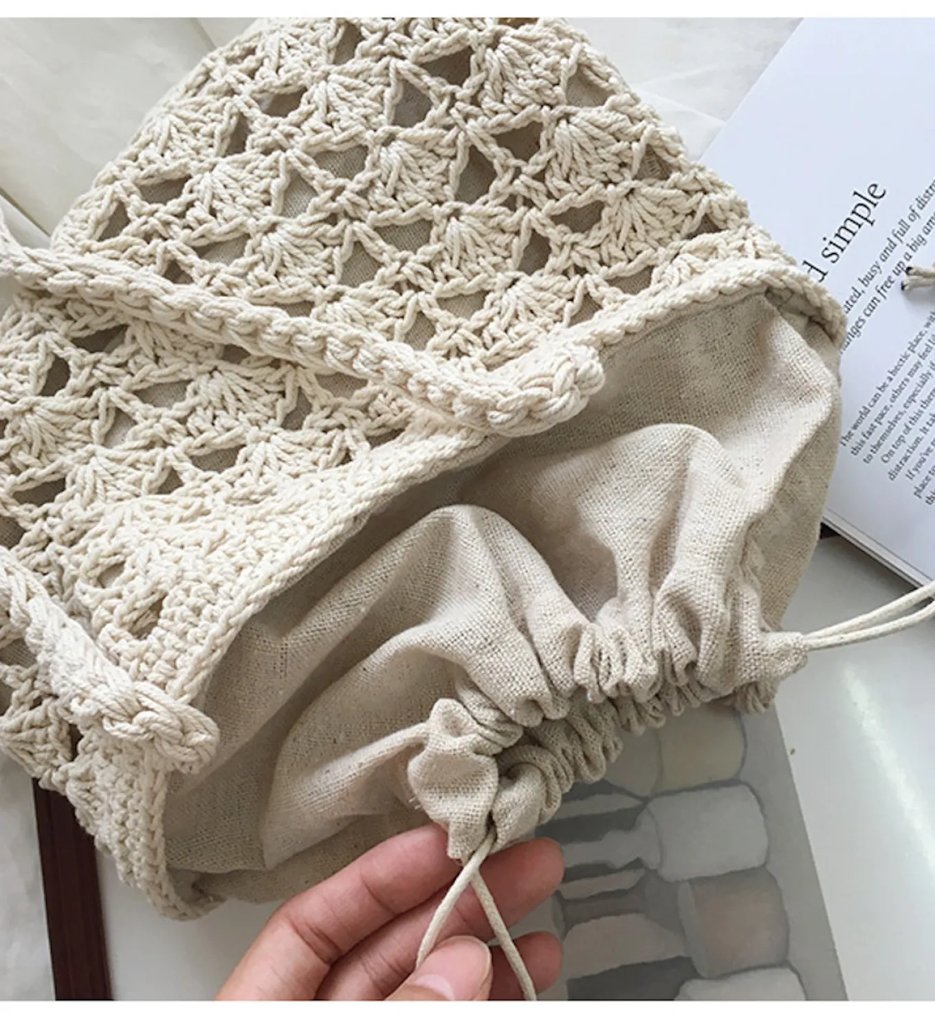 Elena Handbags Handmade Crochet Bucket Shoulder Bag