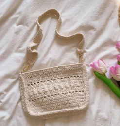 Elena Handbags Handmade Crochet Messenger Bag