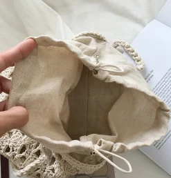Elena Handbags Handmade Crochet Bucket Shoulder Bag