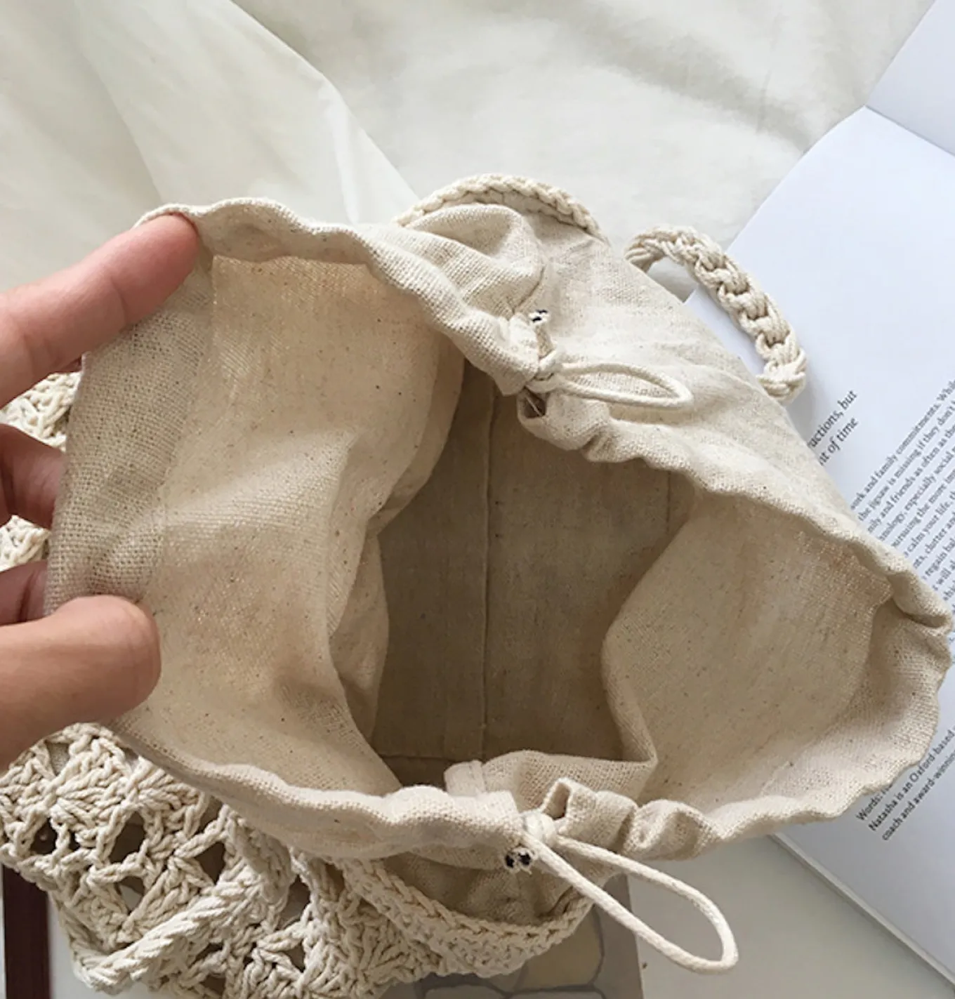 Elena Handbags Handmade Crochet Bucket Shoulder Bag