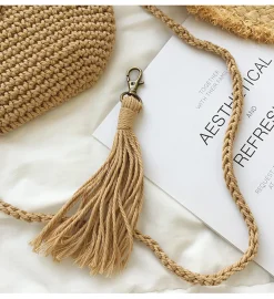 Elena Handbags Handmade Crochet Mini Purse with Tassel