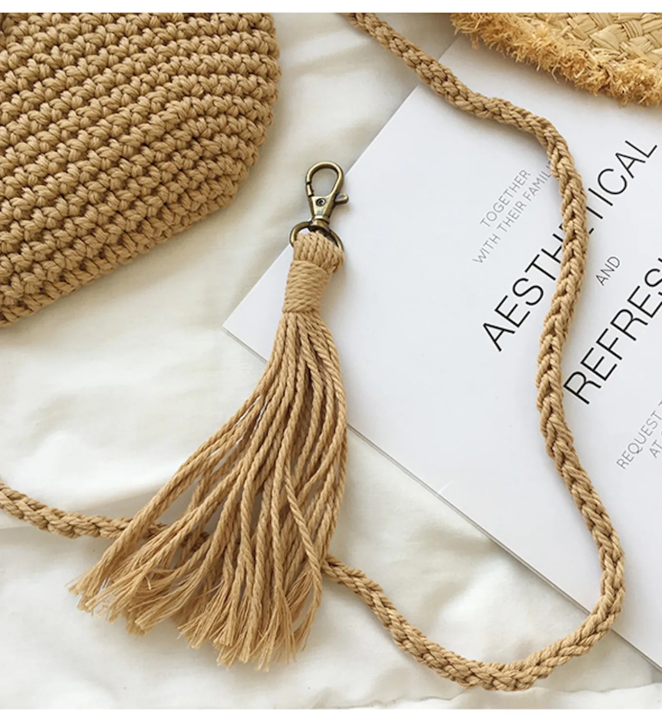 Elena Handbags Handmade Crochet Mini Purse with Tassel