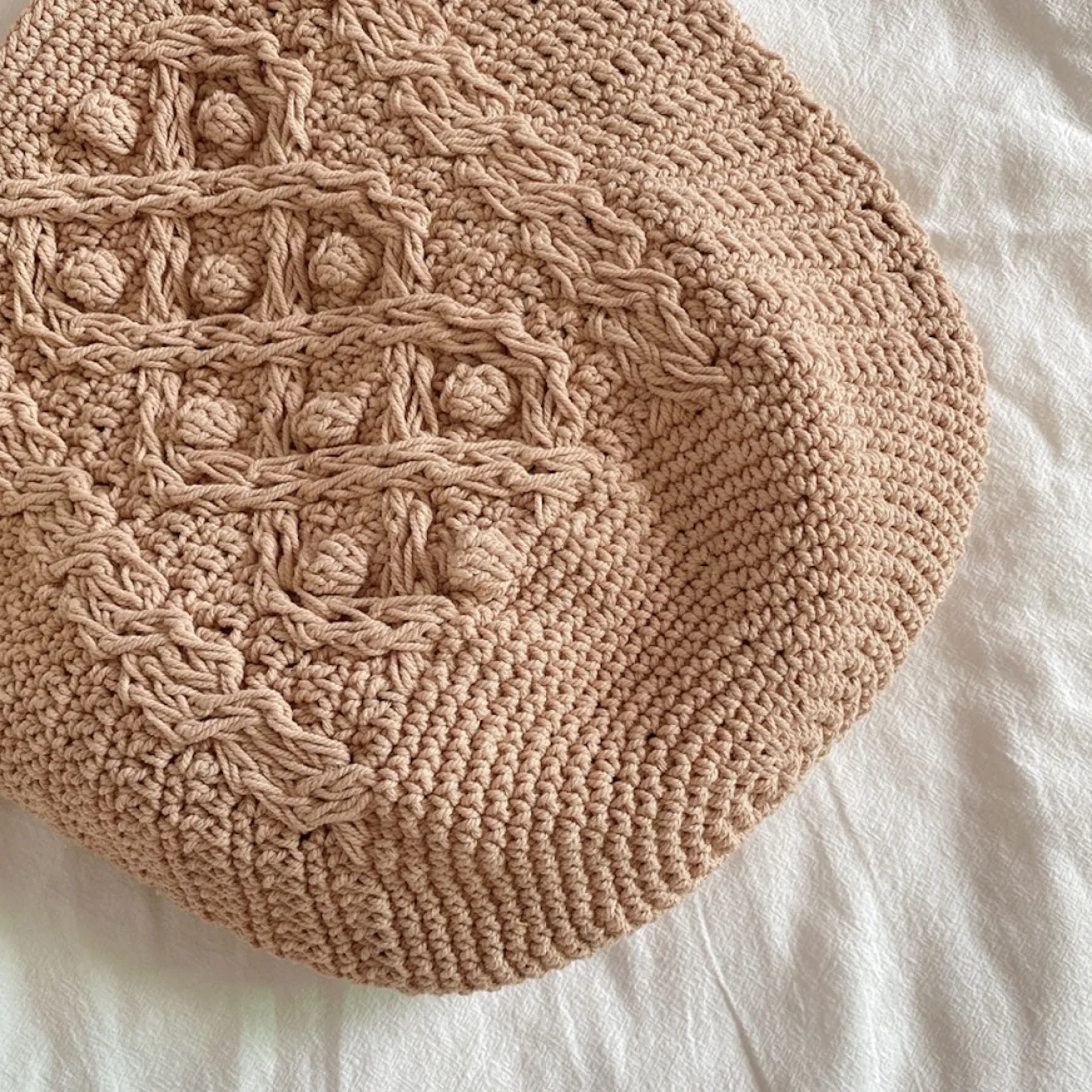 Elena Handbags Handmade Cotton Knitted Shoulder Bucket Bag