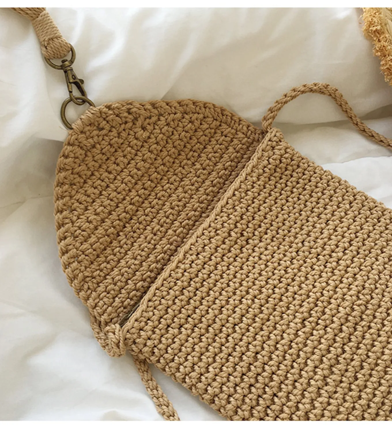Elena Handbags Handmade Crochet Mini Purse with Tassel