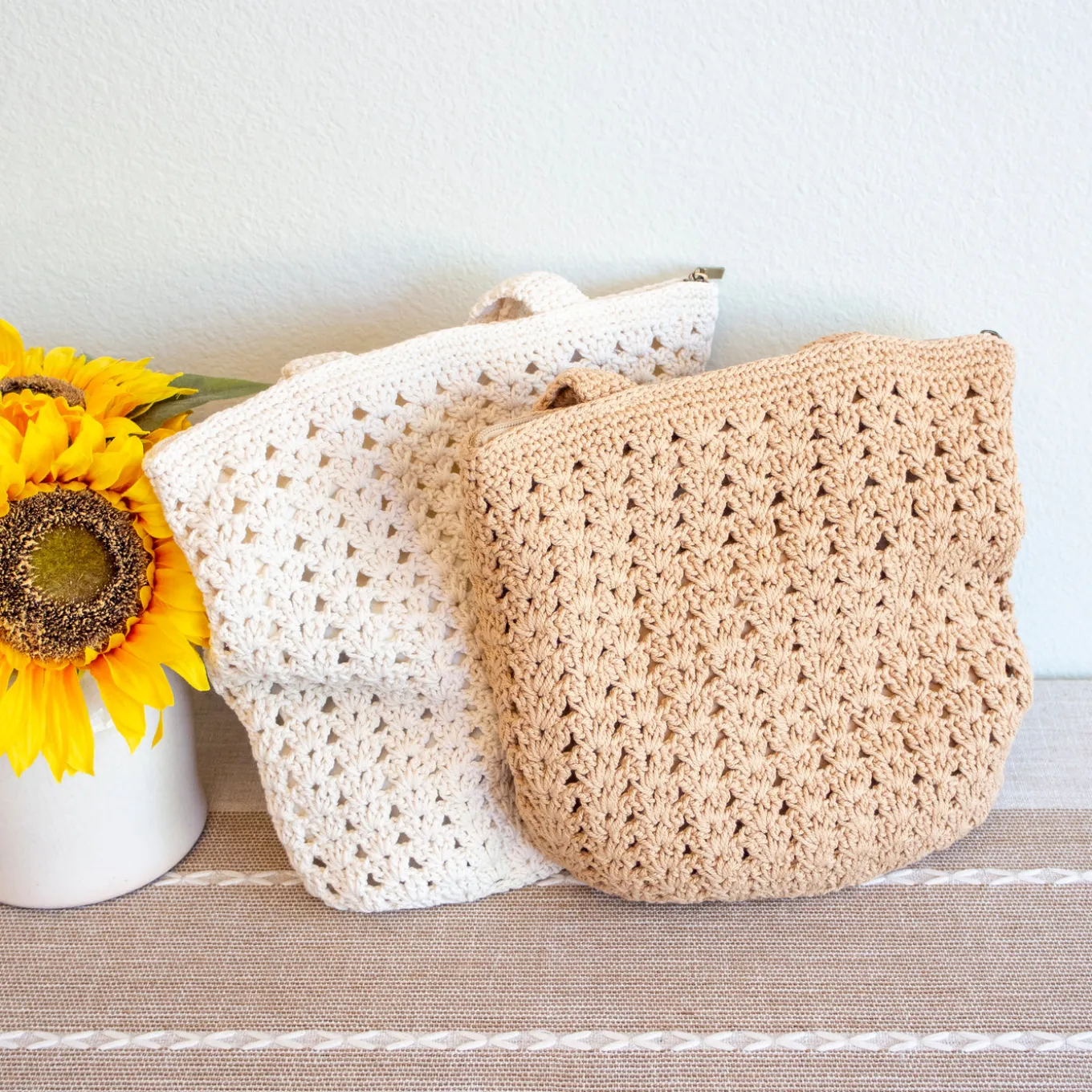 Elena Handbags Handmade Crochet Retro Style Tote Bag