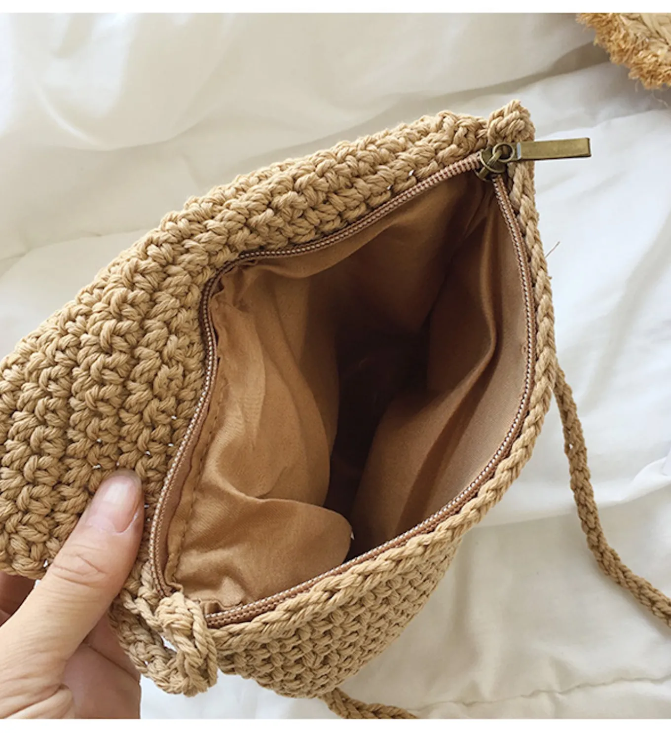 Elena Handbags Handmade Crochet Mini Purse with Tassel