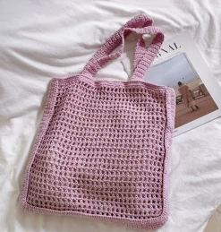 Elena Handbags Handmade Crochet Large Fishnet Tote