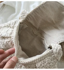 Elena Handbags Handmade Crochet Button Woven Crossbody Bag