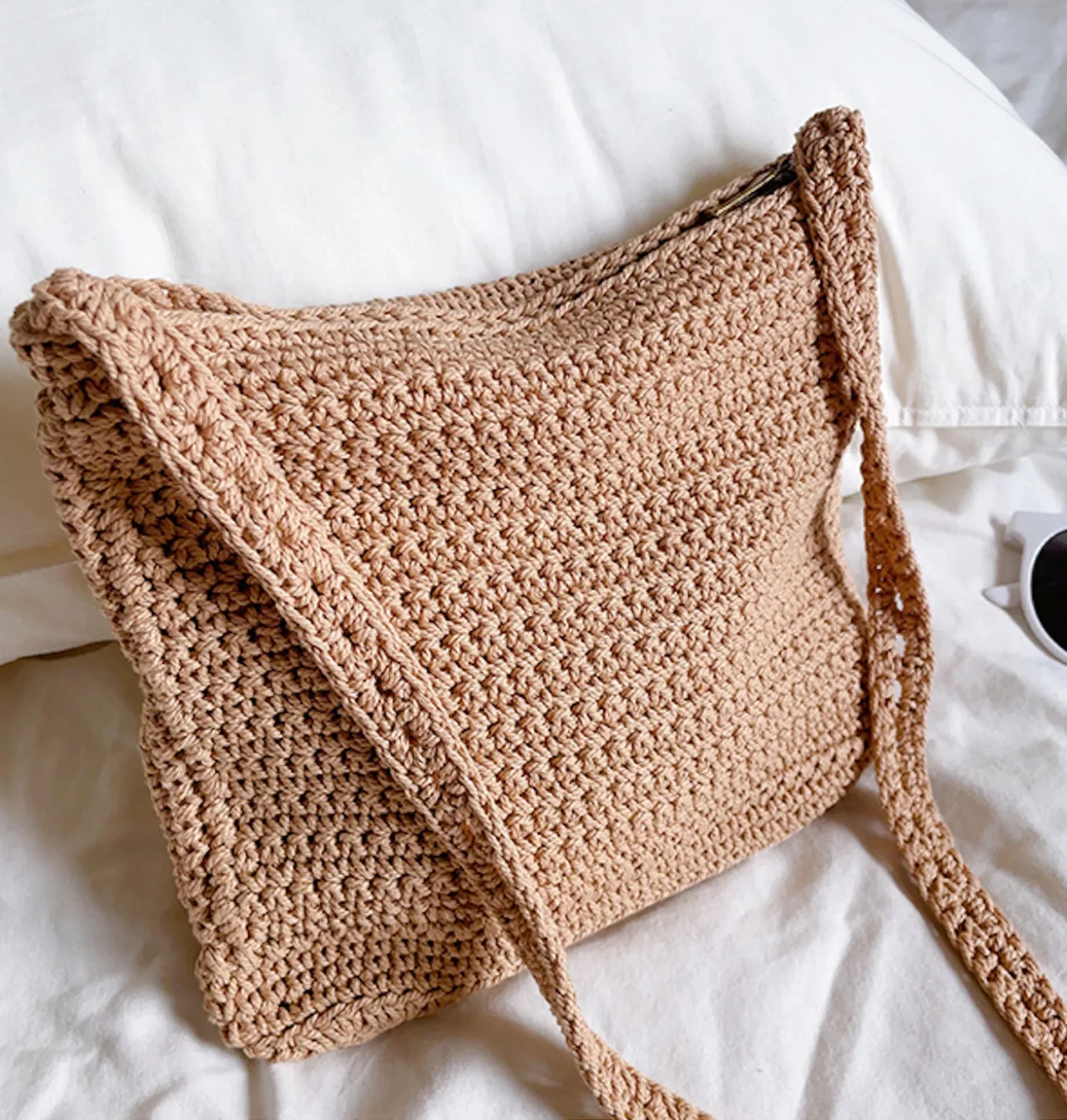 Elena Handbags Handmade Crochet Floral Square Shoulder Bag