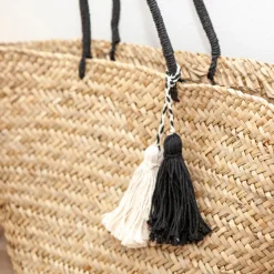 Elena Handbags Handmade Large Rattan Basket Summer Beach Tote Bag