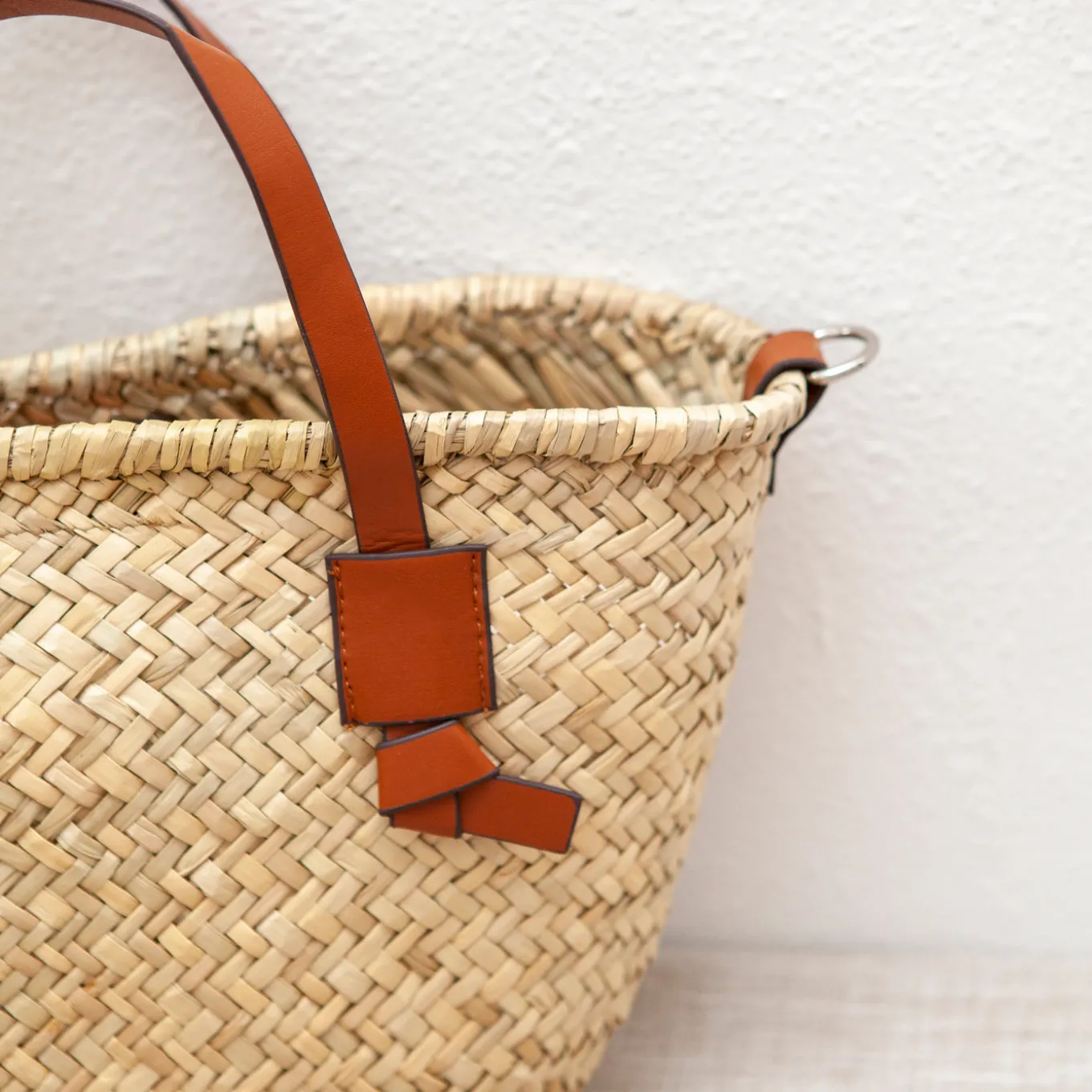 Elena Handbags Handmade Rattan Basket Tote Bag