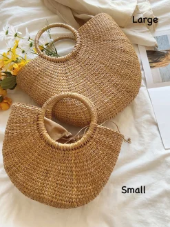 Elena Handbags Handmade Summer Straw Purse