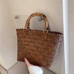 Elena Handbags Handmade Summer Beach Basket Tote