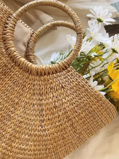 Elena Handbags Handmade Summer Straw Purse