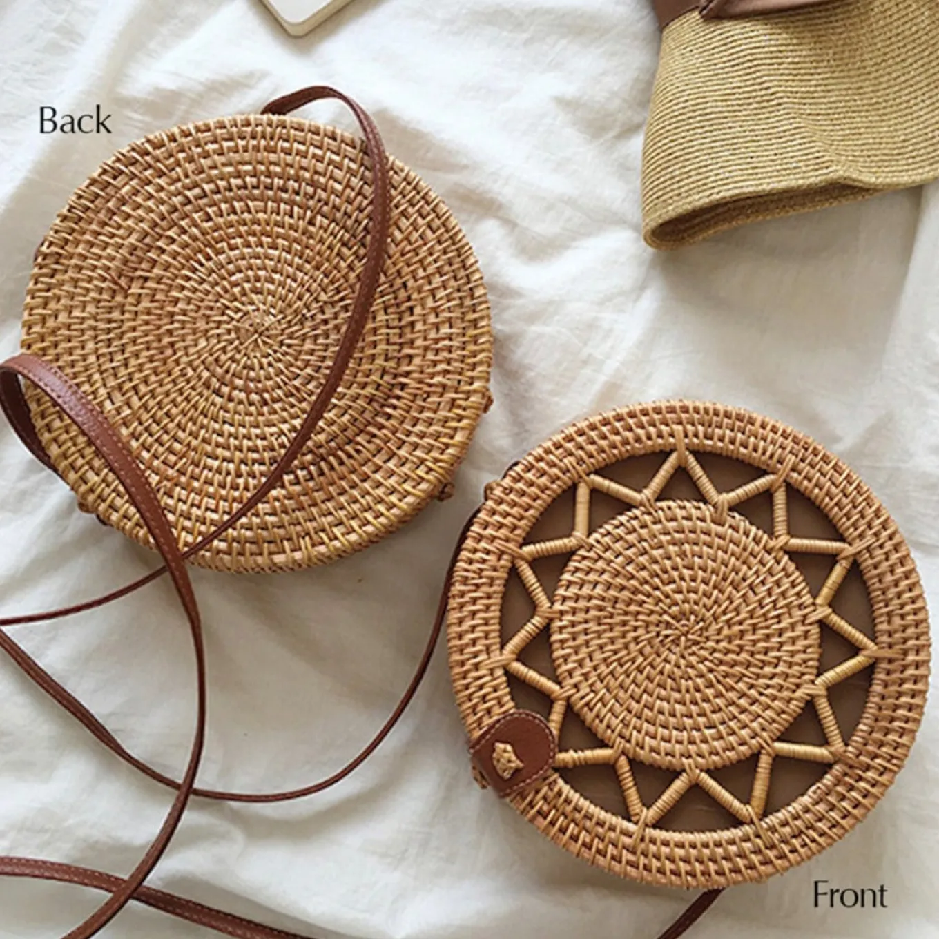 Elena Handbags Handmade Wicker Woven Shoulder Purse