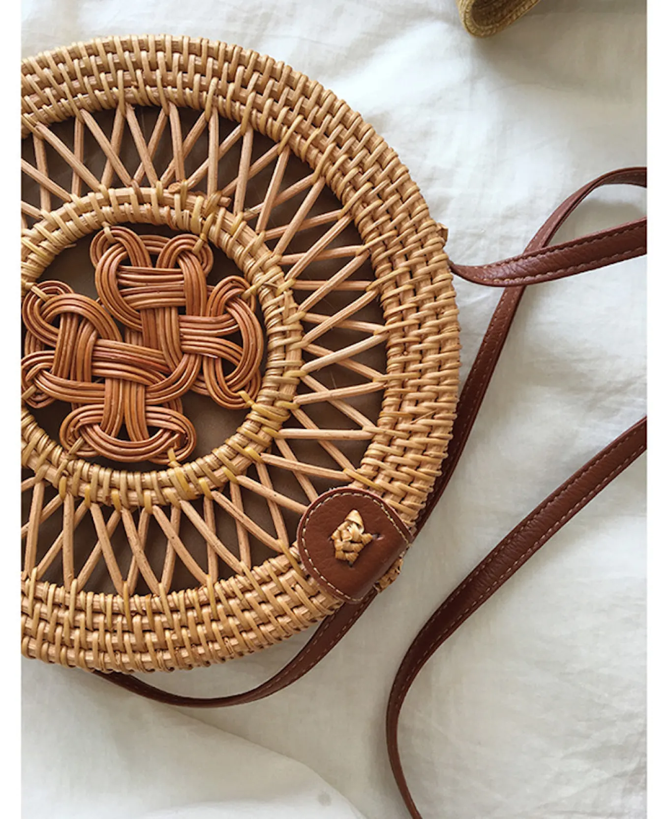 Elena Handbags Handmade Wicker Woven Shoulder Purse