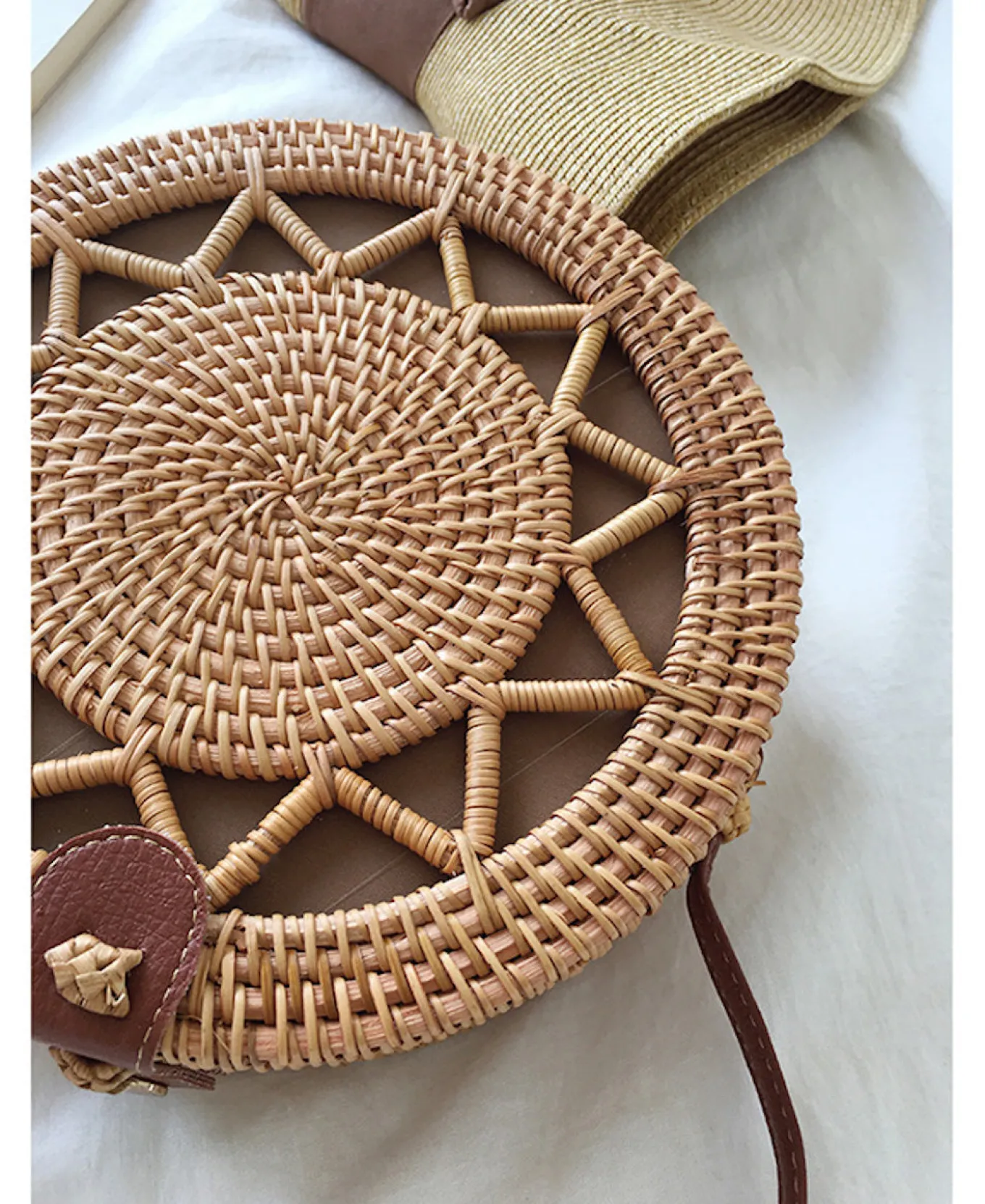 Elena Handbags Handmade Wicker Woven Shoulder Purse
