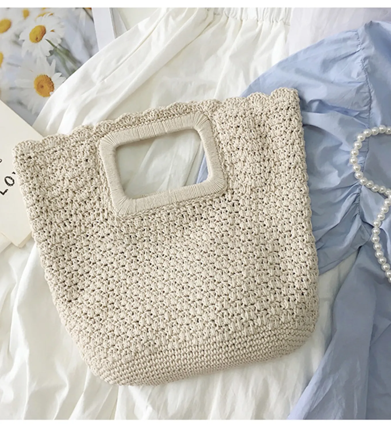 Elena Handbags Harajuku Style Cotton Top Handle Tote Bag