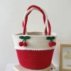 Elena Handbags Knit Cherry Basket Bag