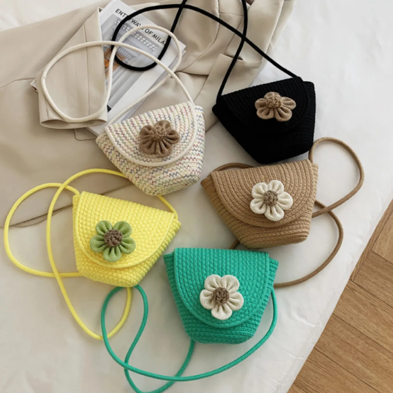 Elena Handbags Knit Flap Shoulder Bag