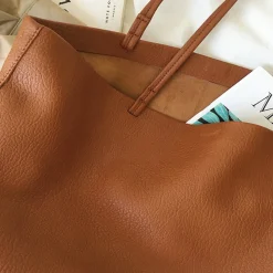 Elena Handbags Large Carryall Tote In Soft Pebbled Leather