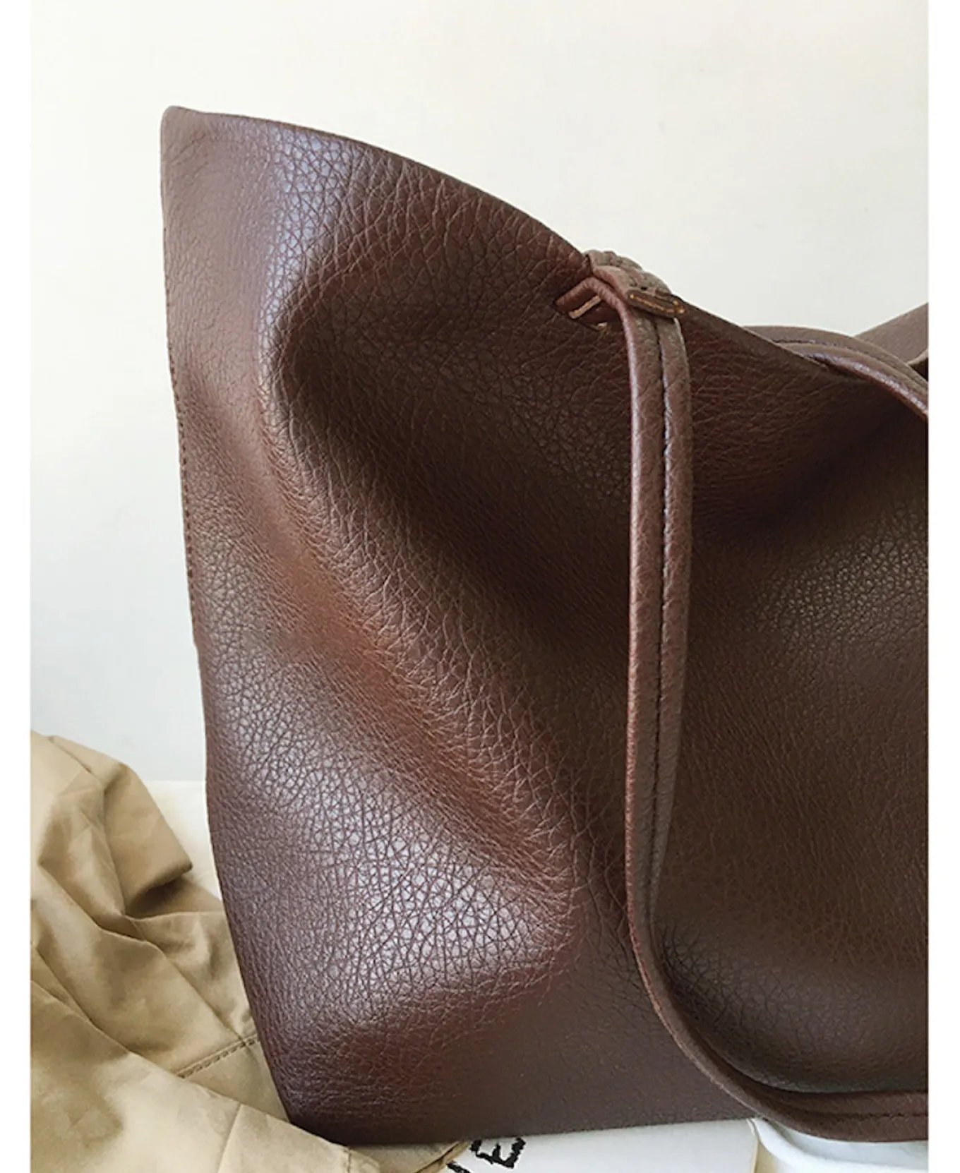 Elena Handbags Large Carryall Tote In Soft Pebbled Leather