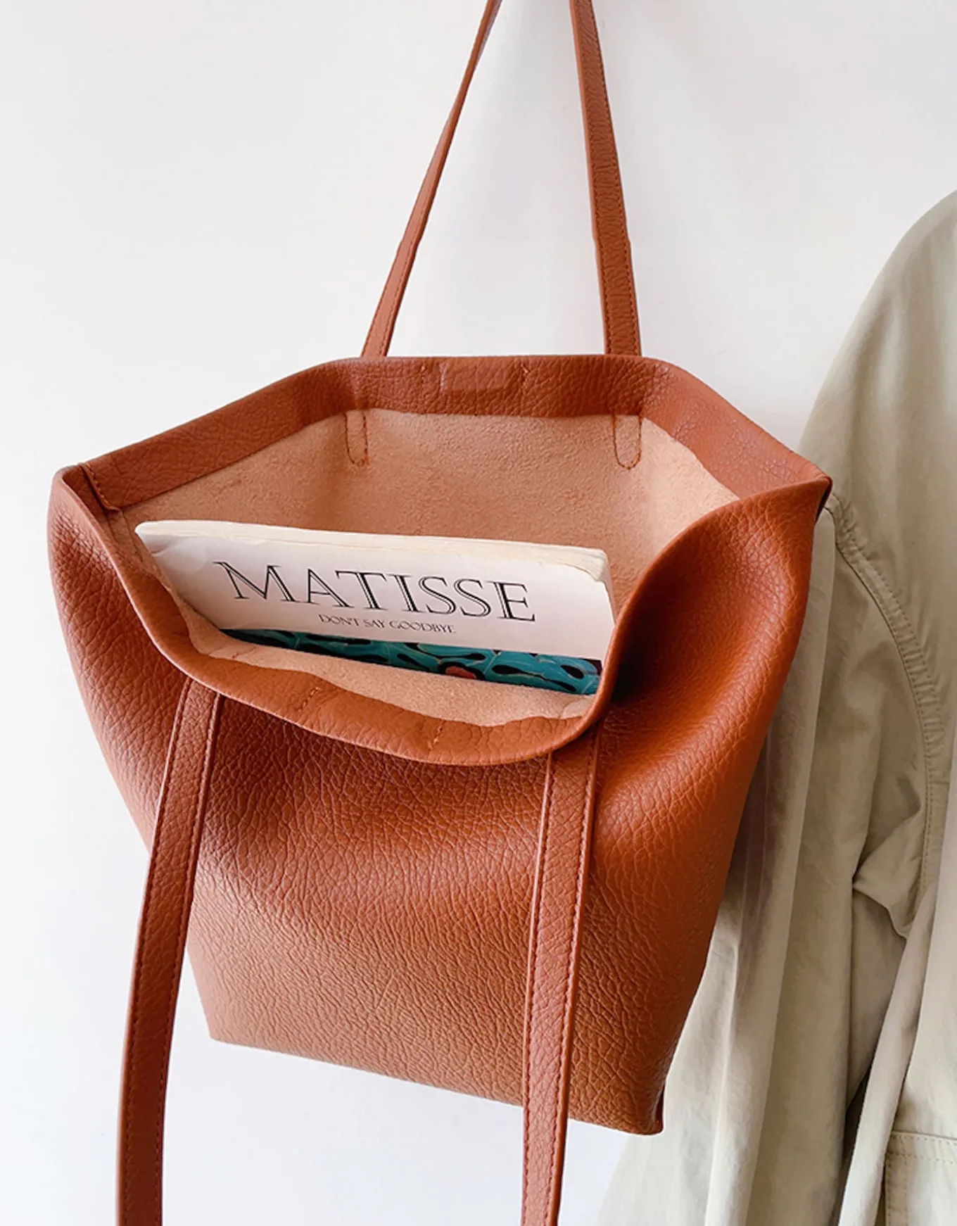 Elena Handbags Large Carryall Tote In Soft Pebbled Leather