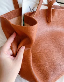 Elena Handbags Large Carryall Tote In Soft Pebbled Leather