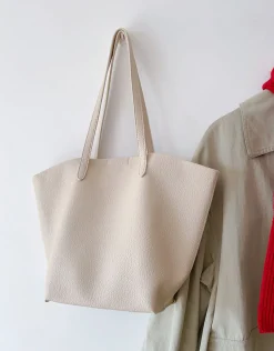 Elena Handbags Large Carryall Tote In Soft Pebbled Leather