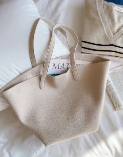 Elena Handbags Large Carryall Tote In Soft Pebbled Leather