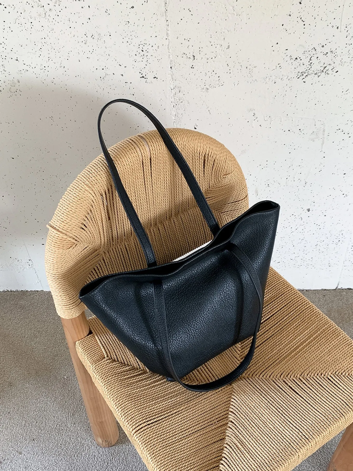 Elena Handbags Large Carryall Tote In Soft Pebbled Leather