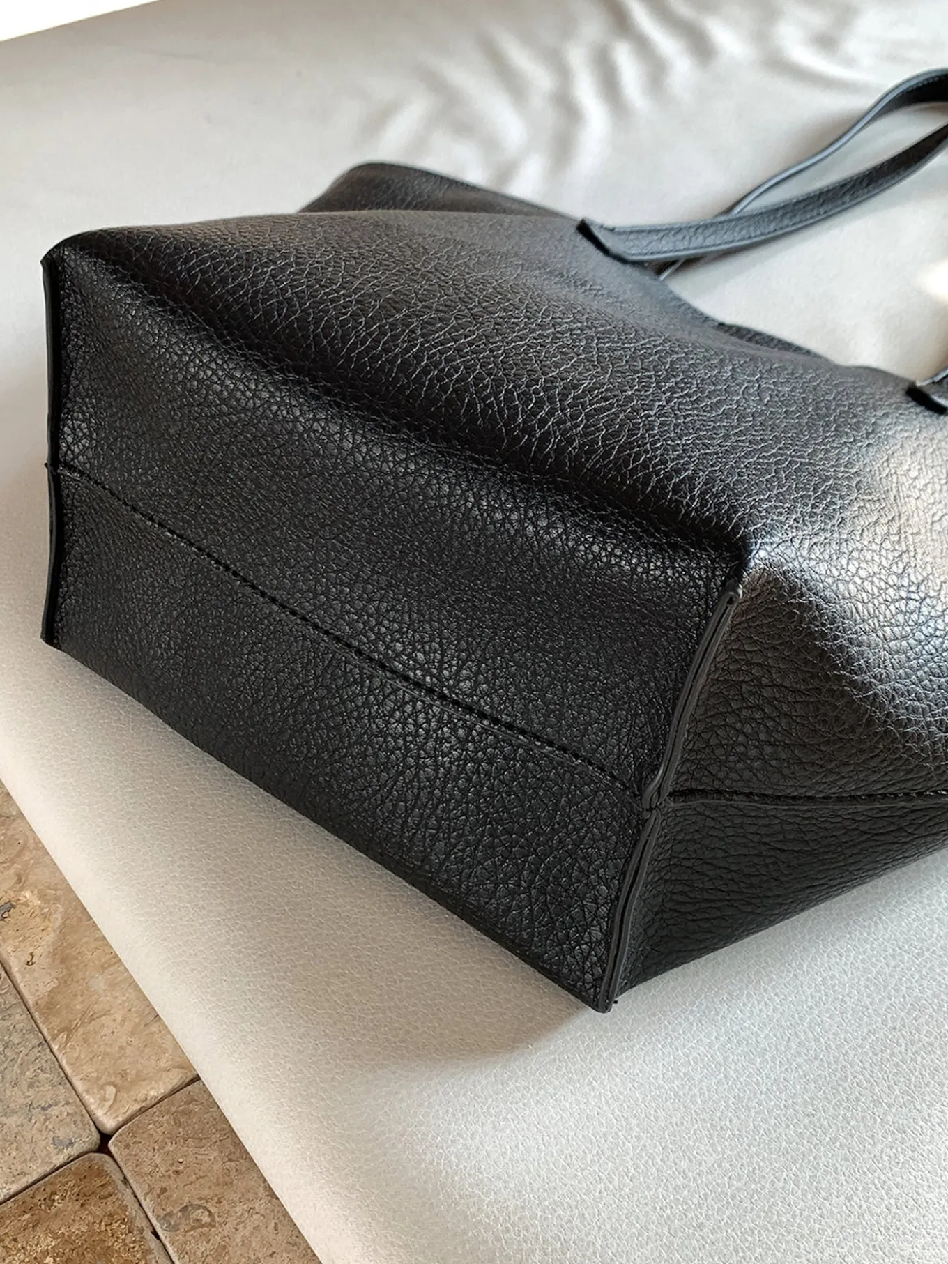 Elena Handbags Large Carryall Tote In Soft Pebbled Leather