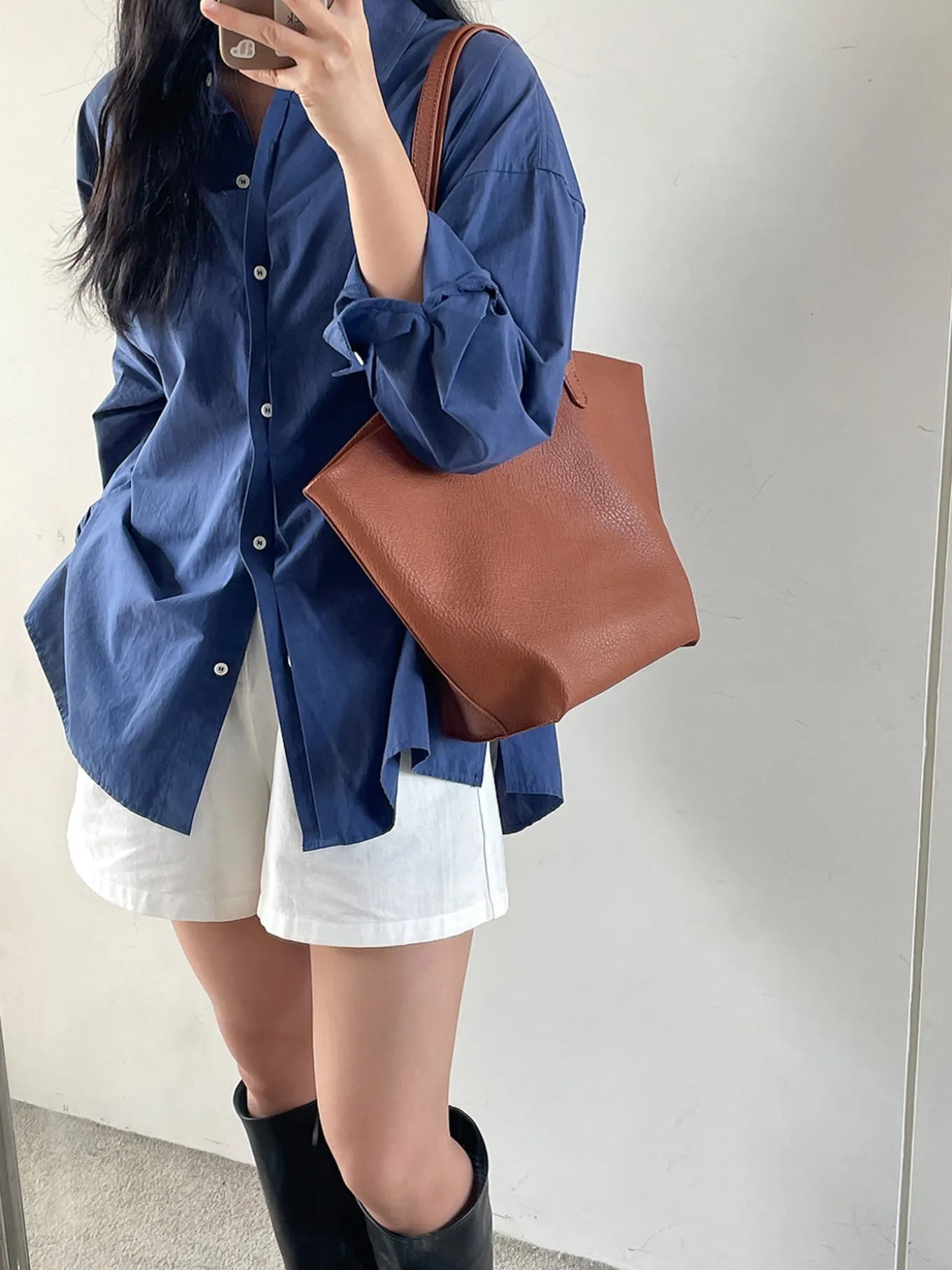 Elena Handbags Large Carryall Tote In Soft Pebbled Leather