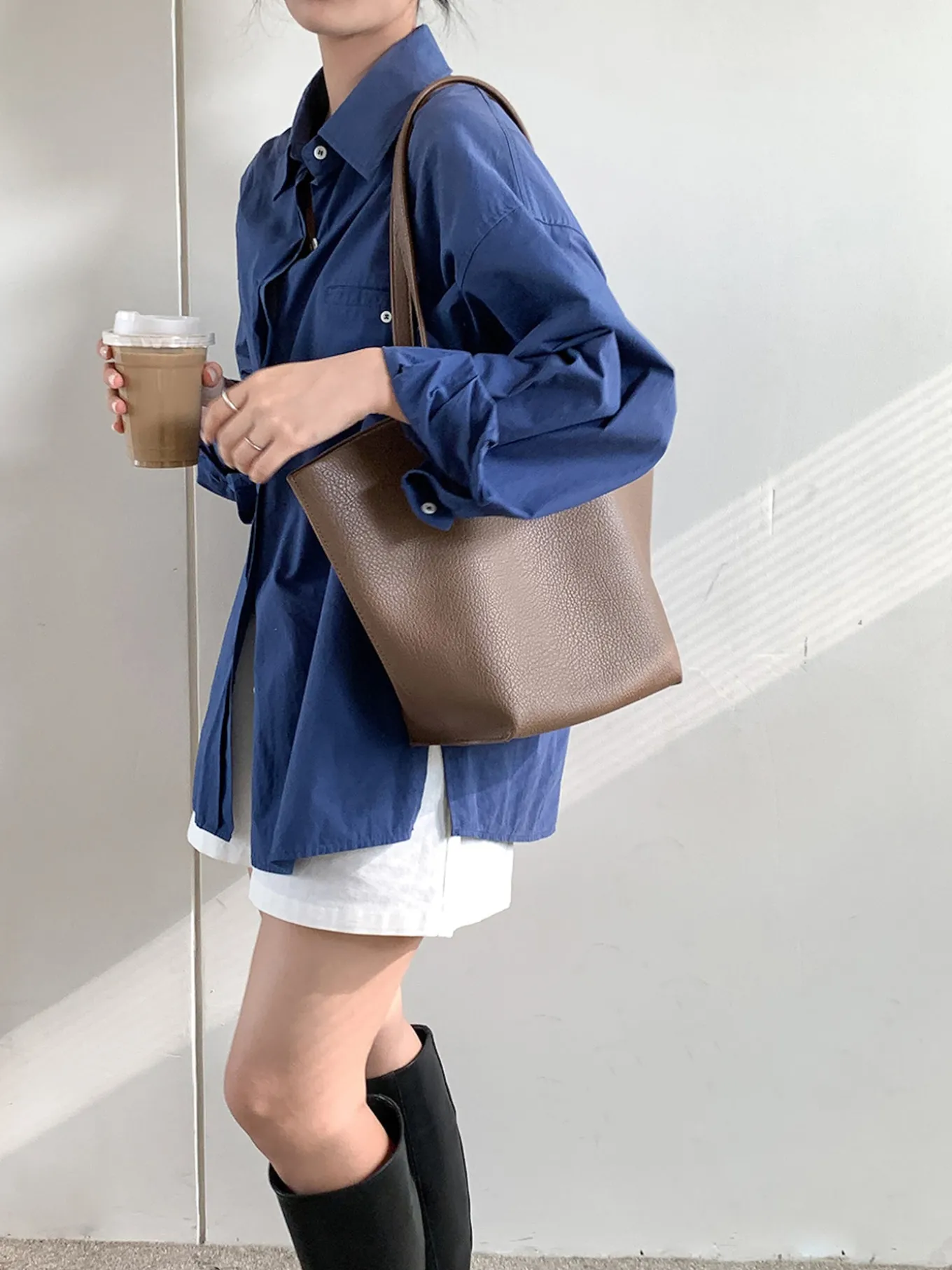 Elena Handbags Large Carryall Tote In Soft Pebbled Leather