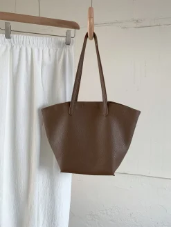 Elena Handbags Large Carryall Tote In Soft Pebbled Leather